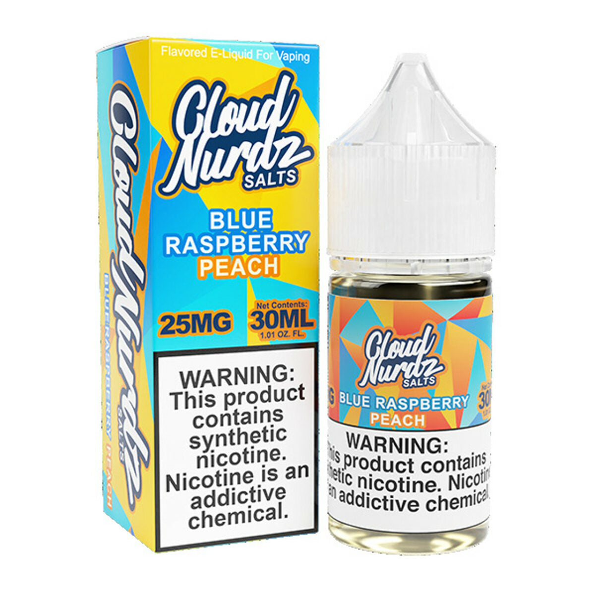 Peach Blue Raspberry by Cloud Nurdz TFN Salts 30mL with Packaging