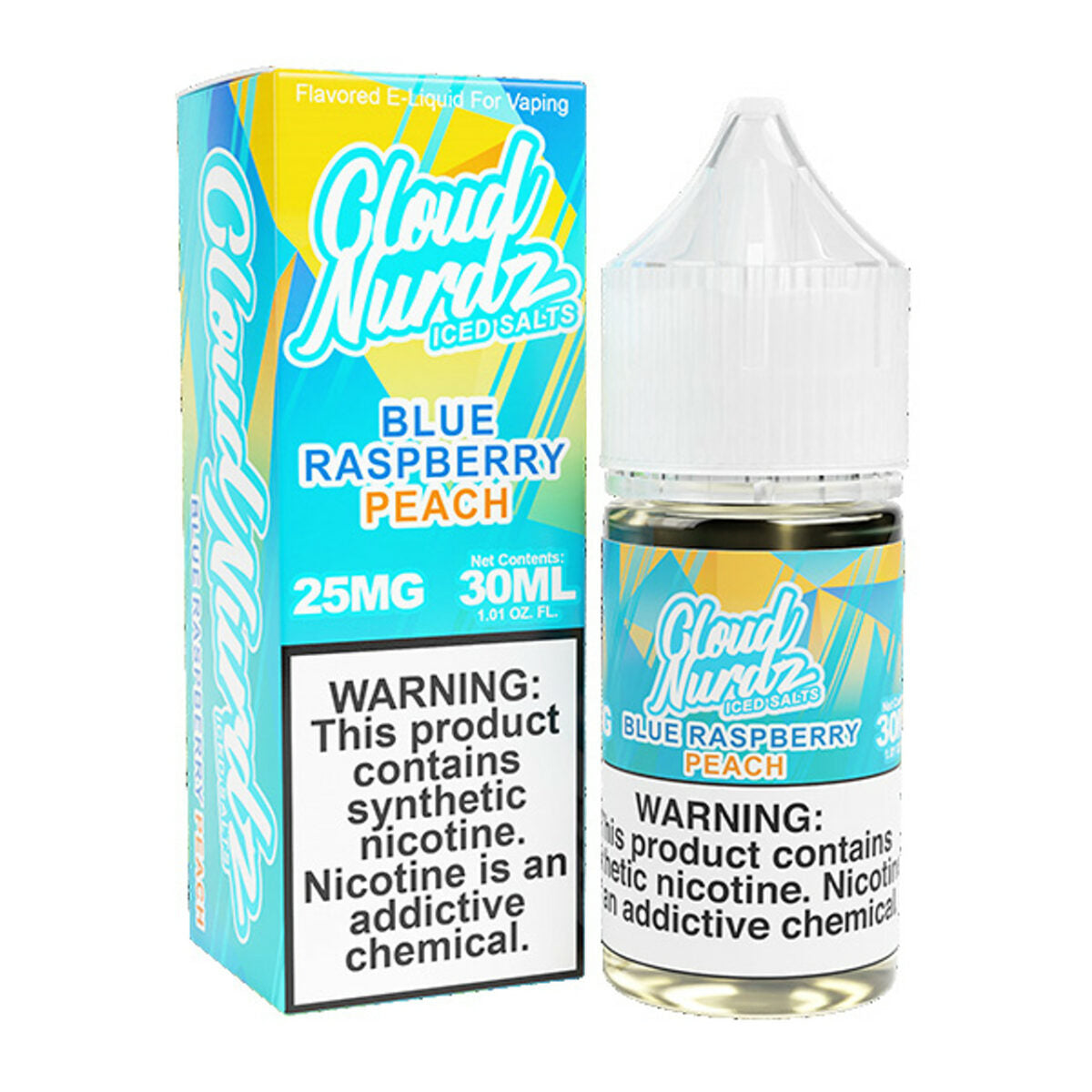 Iced Peach Blue Raz by Cloud Nurdz TFN Salts 30mL with Packaging