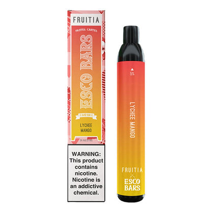 Fruitia Esco Bars Mesh Disposable | 2500 Puffs | 6mL Lychee Mango with Packaging