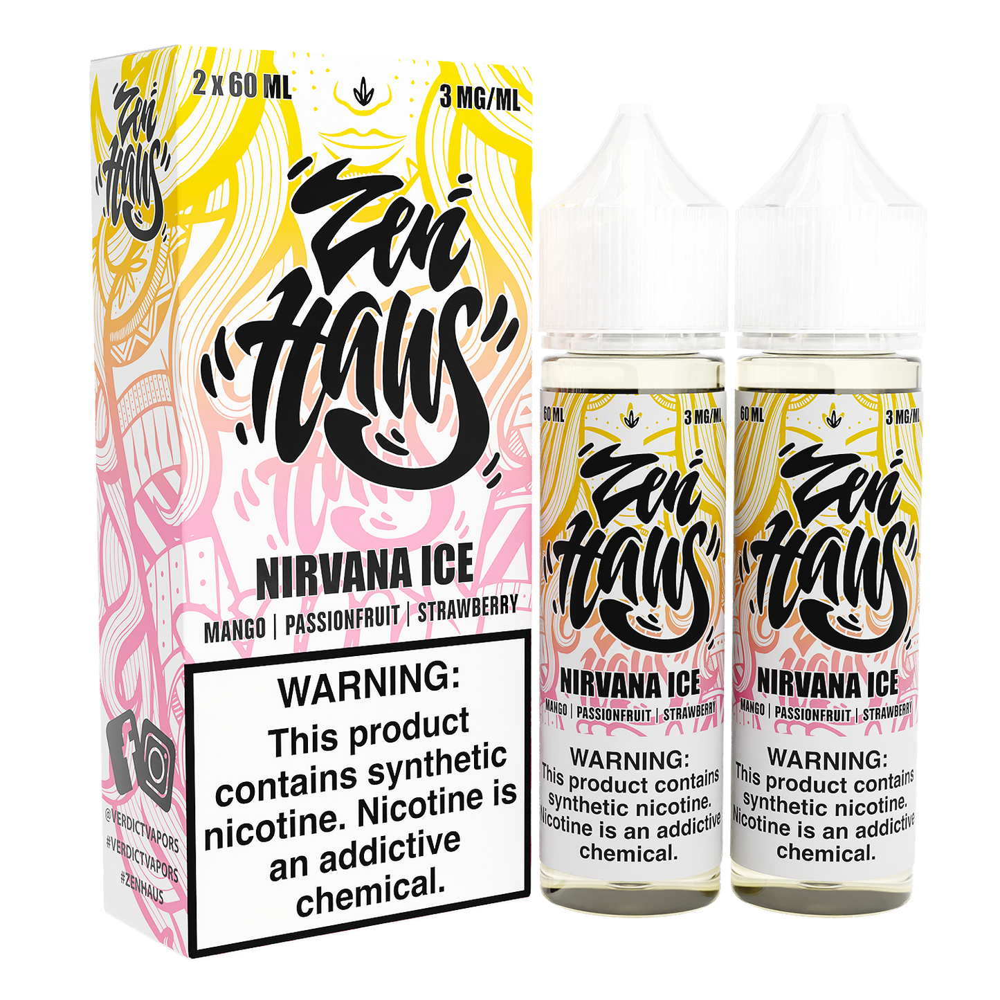 Nirvana ICE by ZEN HAUS E-Liquid 2X 60ml with Packaging