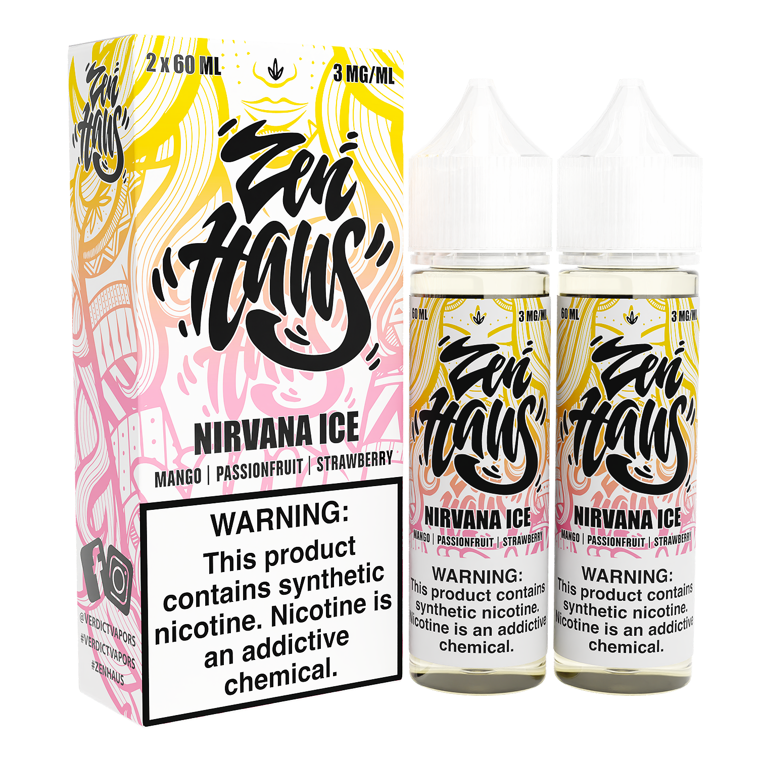 Nirvana ICE by ZEN HAUS E-Liquid 2X 60ml with Packaging