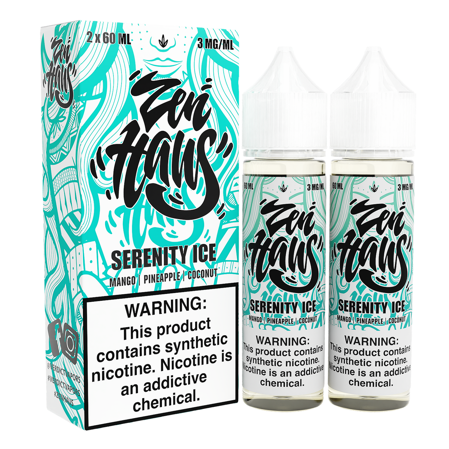 Serenity ICE by ZEN HAUS E-Liquid 2X 60ml with Packaging