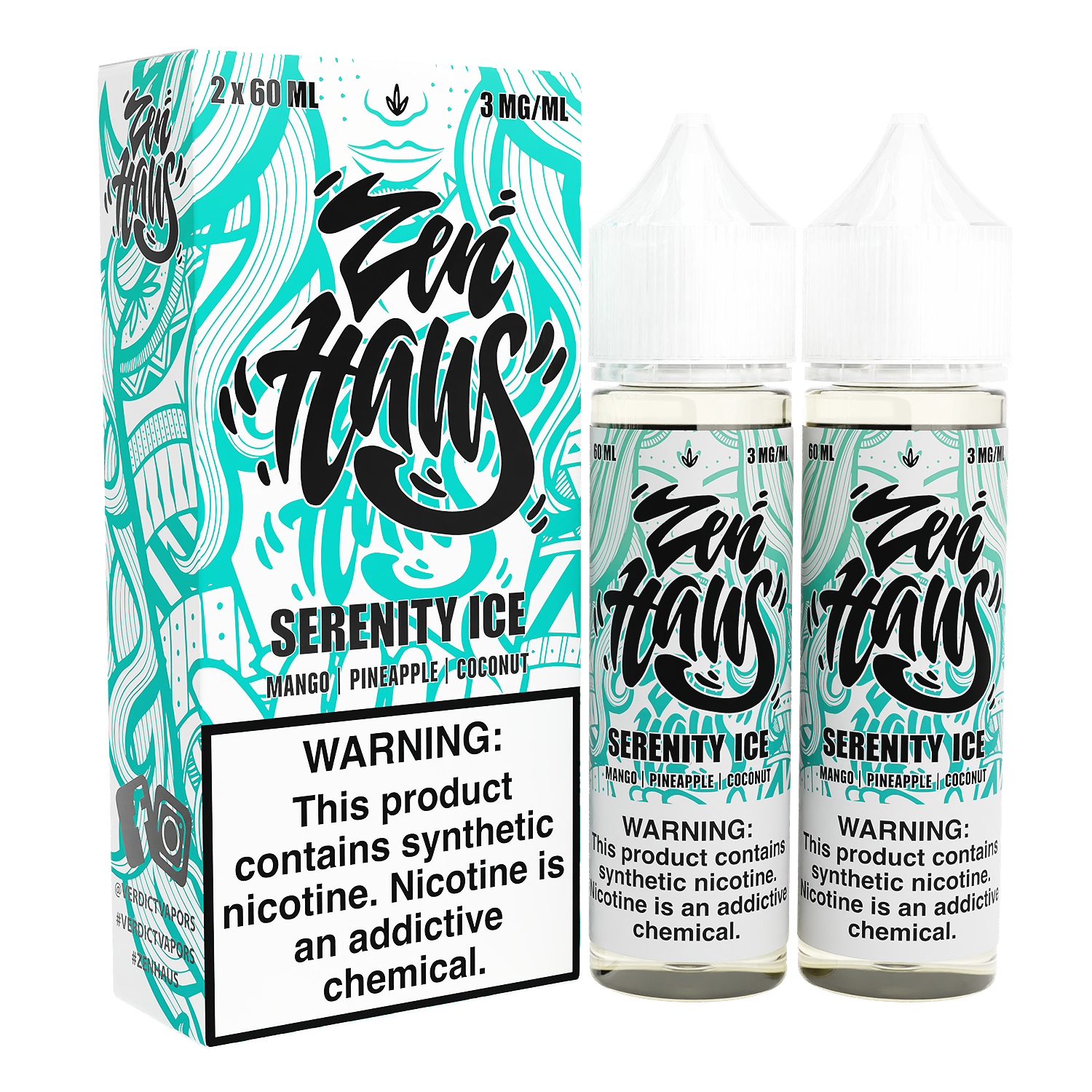 Serenity ICE by ZEN HAUS E-Liquid 2X 60ml with Packaging