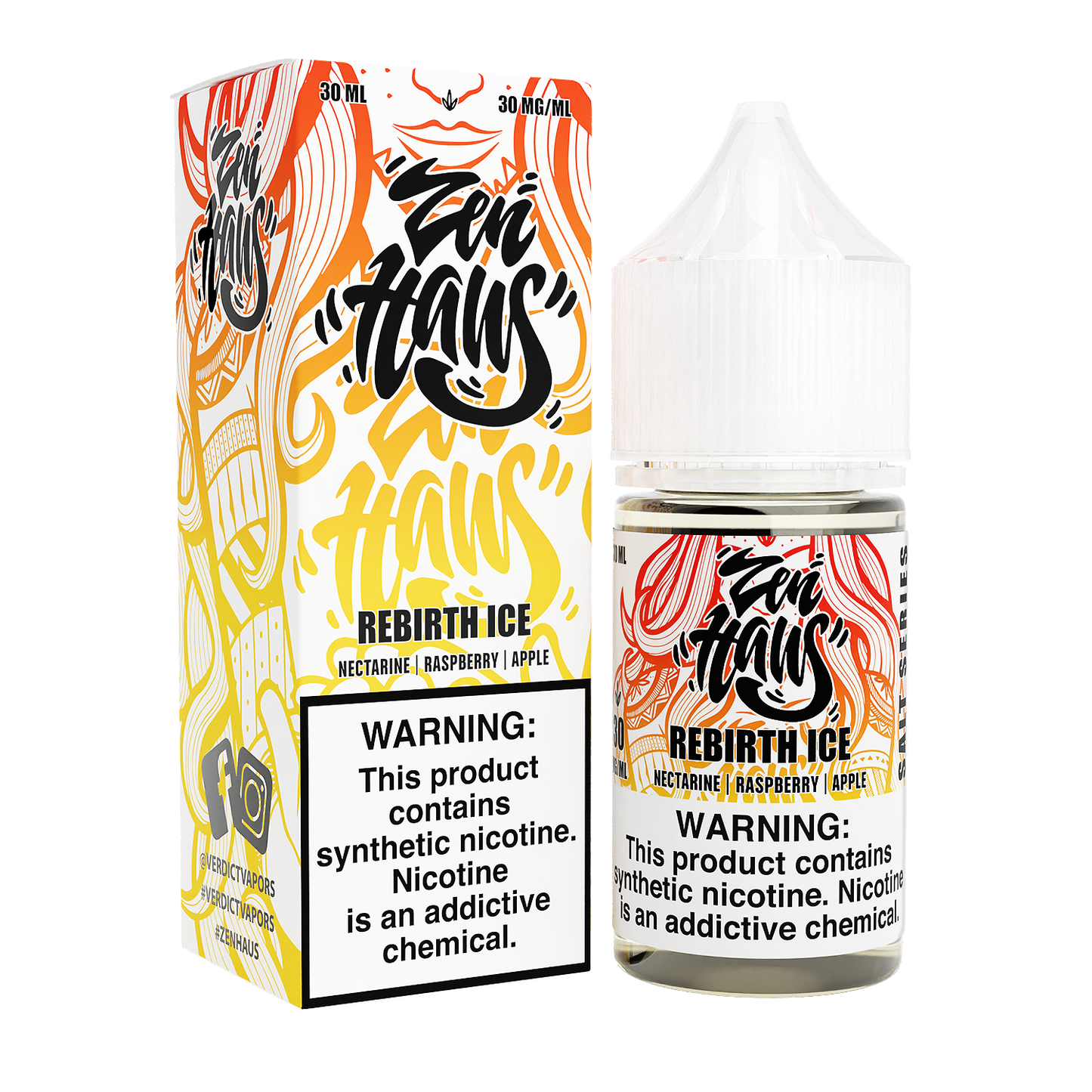 Rebirth ICE by ZEN HAUS SALTS E-Liquid 30ml with Packaging