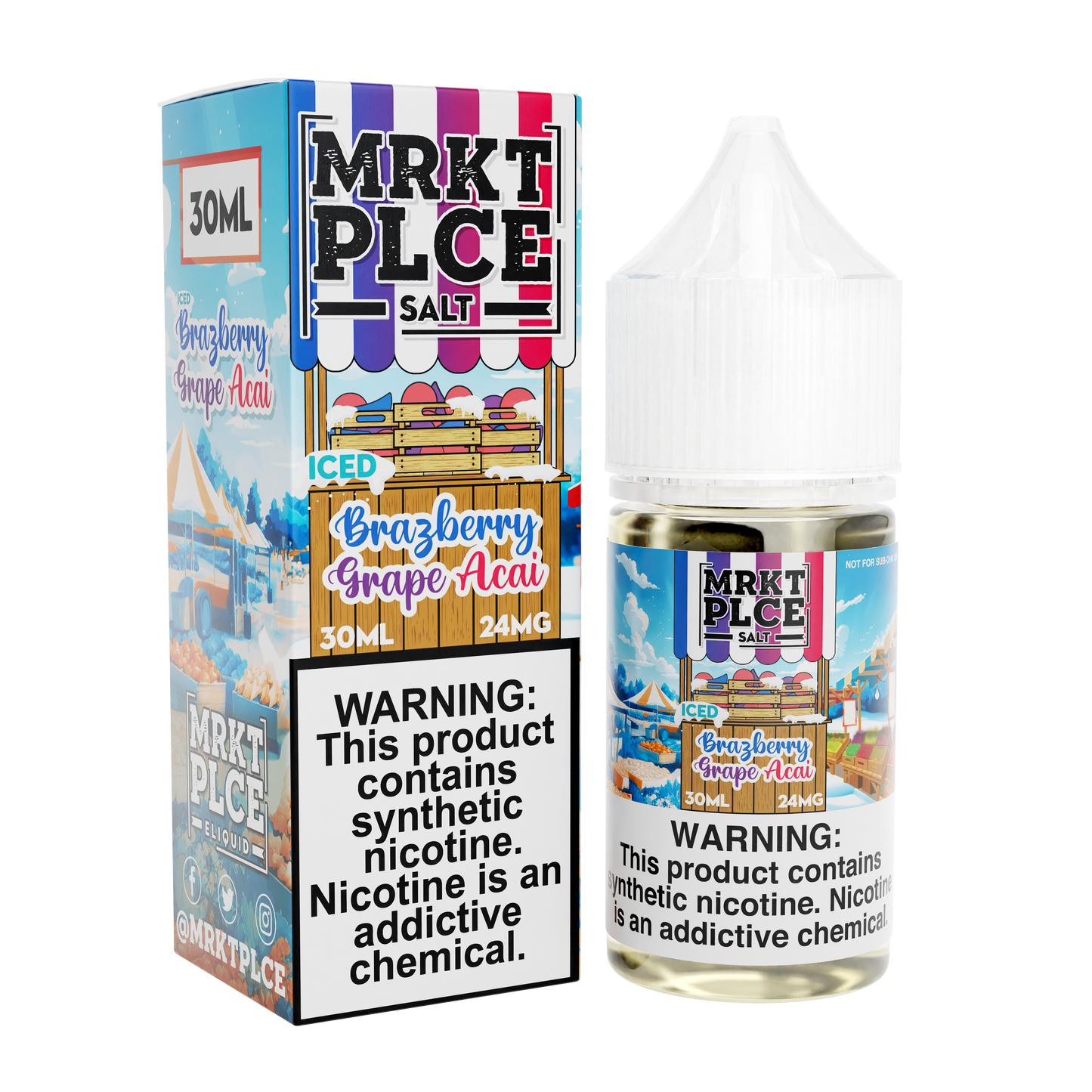 Iced Brazberry Grape Acai by MRKT PLCE Salts 30mL with Packaging