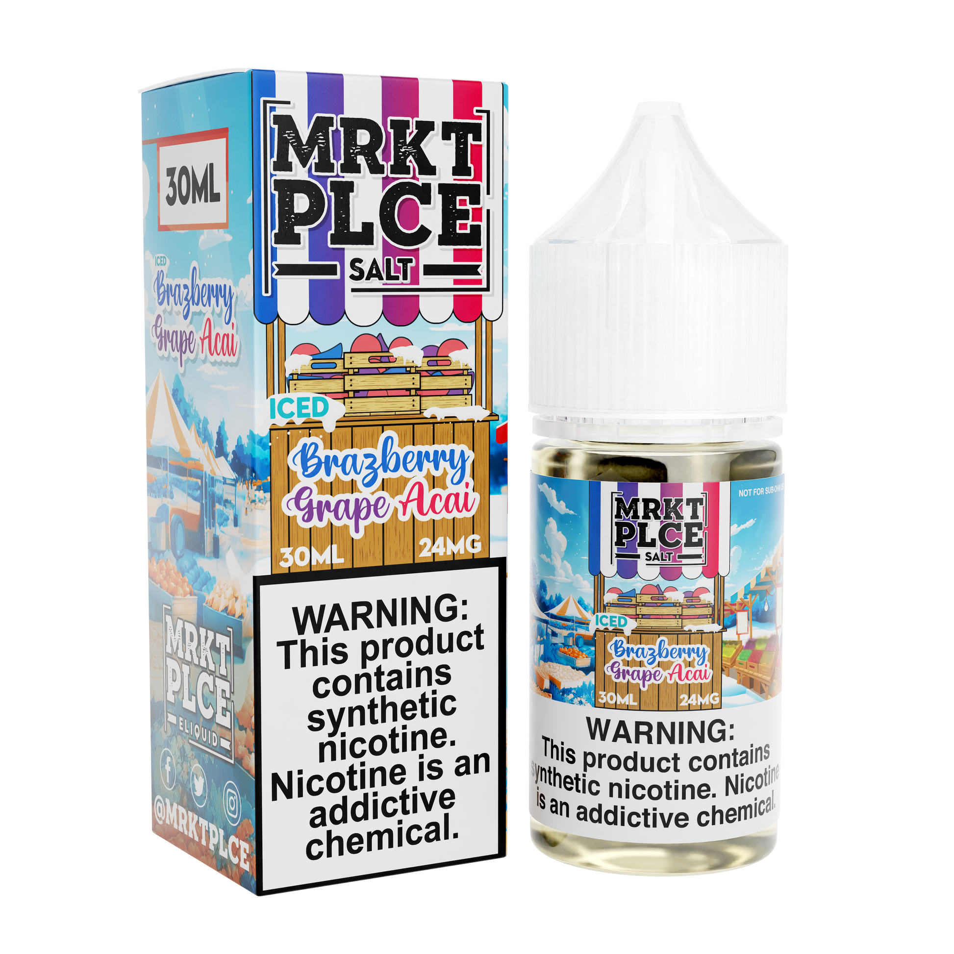 Iced Brazberry Grape Acai by MRKT PLCE Salts 30mL with Packaging