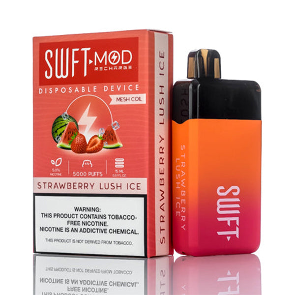 SWFT Mod Disposable 5000 Puffs 15mL 50mg Strawberry Lush Ice with Packaging