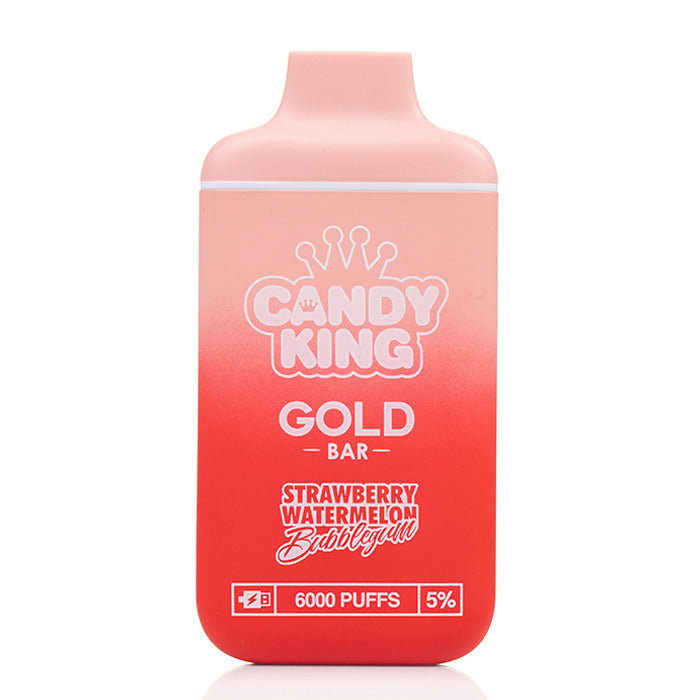 Candy King Gold Bar Disposable | 6000 Puffs Strawberry Watermelon Bubblegum	