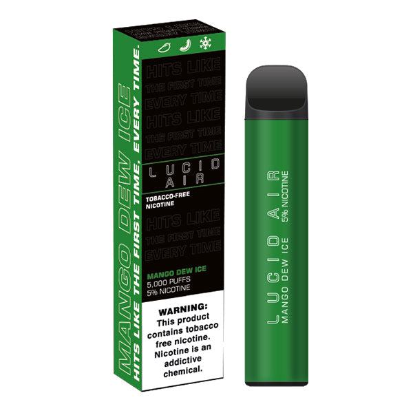 Lucid Air Tobacco-Free Nicotine Disposable | 5000 Puffs | 16.7mL Mango Dew Ice with Packaging