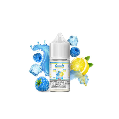 Blue Razz Lemonade Freeze by Pod Juice Salts Series 30mL bottle with background