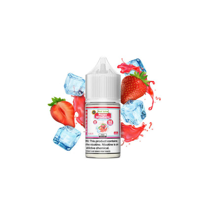 Frozen Strawberry by Pod Juice Salts Series 30mL bottle with background