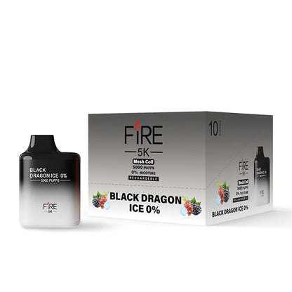 Fire Mega Disposable | 5000 Puffs | 12mL Black Dragon Ice 0%	with Box