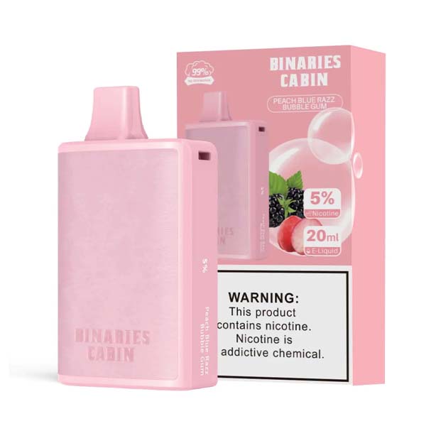 HorizonTech – Binaries Cabin Disposable | 10,000 puffs | 20mL Peach Blue Razz Bubble Gum with Packaging