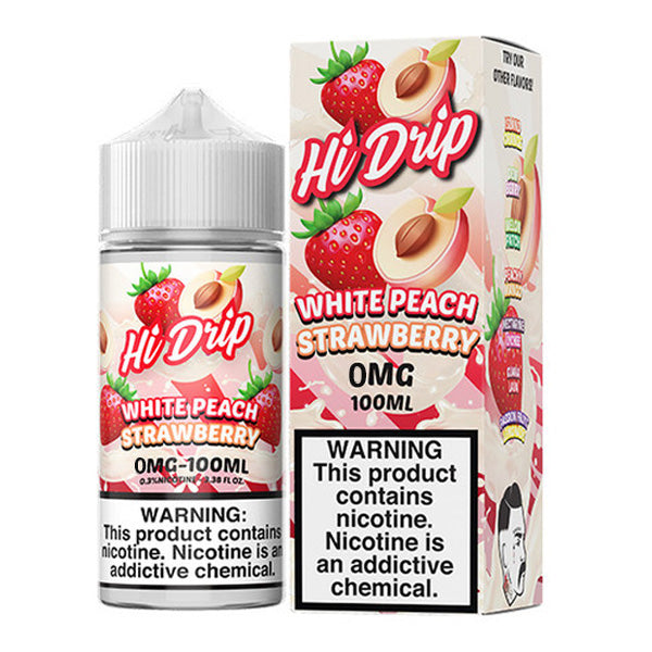 White Peach Strawberry | Hi-Drip | 100ml 0mg bottle with Packaging