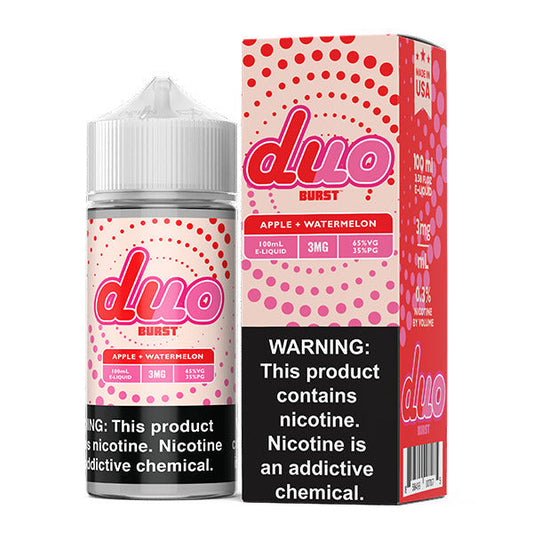 Burst Duo Series E-Liquid | 100mL | 3mg | Freebase | Apple Watermelon with packaging
