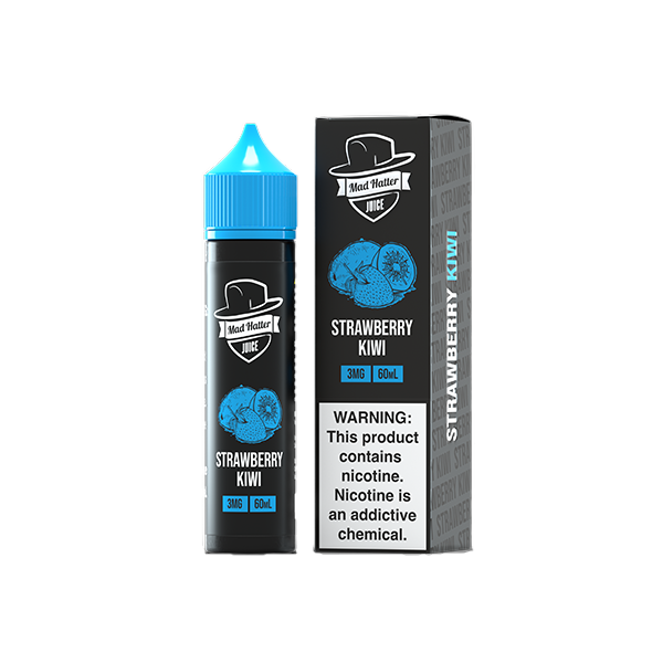 Mad Hatter E-Liquid | 60mL | 3mg | Freebase | Strawberry Kiwi with Packaging