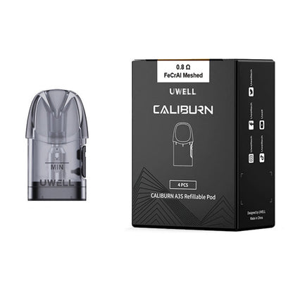 Uwell Caliburn A3 Replacement Pods 0.8ohm With Packaging