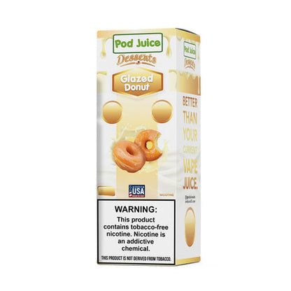 Pod Juice Salt Series E-Liquid | 30mL | 55mg | Glazed Donut with packaging