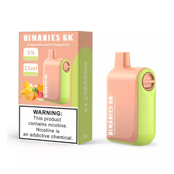 HorizonTech – Binaries Cabin Disposable | 6000 puffs | 15mL Orange Watermelon Pineapple Ice with Packaging