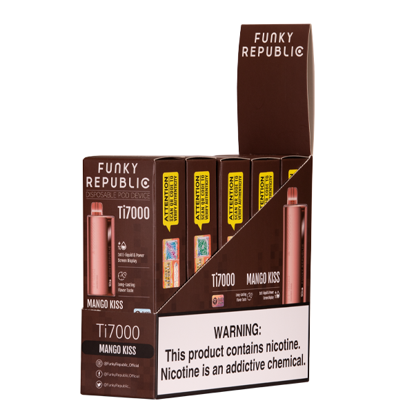 Funky Republic Ti7000 Disposable Mango Kiss with Packaging