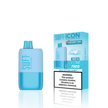 SWFT Icon Disposable | 7500 Puffs | 17mL | 5% Blue Cotton Candy with Packaging