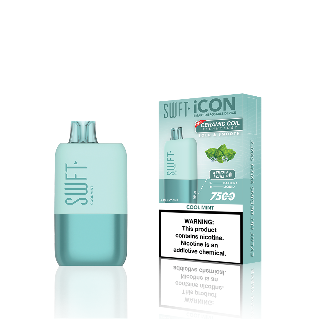 SWFT Icon Disposable | 7500 Puffs | 17mL | 5% Cool Mint with Packaging