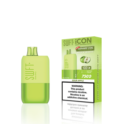 SWFT Icon Disposable | 7500 Puffs | 17mL | 5%  Sour Apple with Packaging