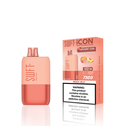 SWFT Icon Disposable | 7500 Puffs | 17mL | 5% Peach Jelly with Packaging