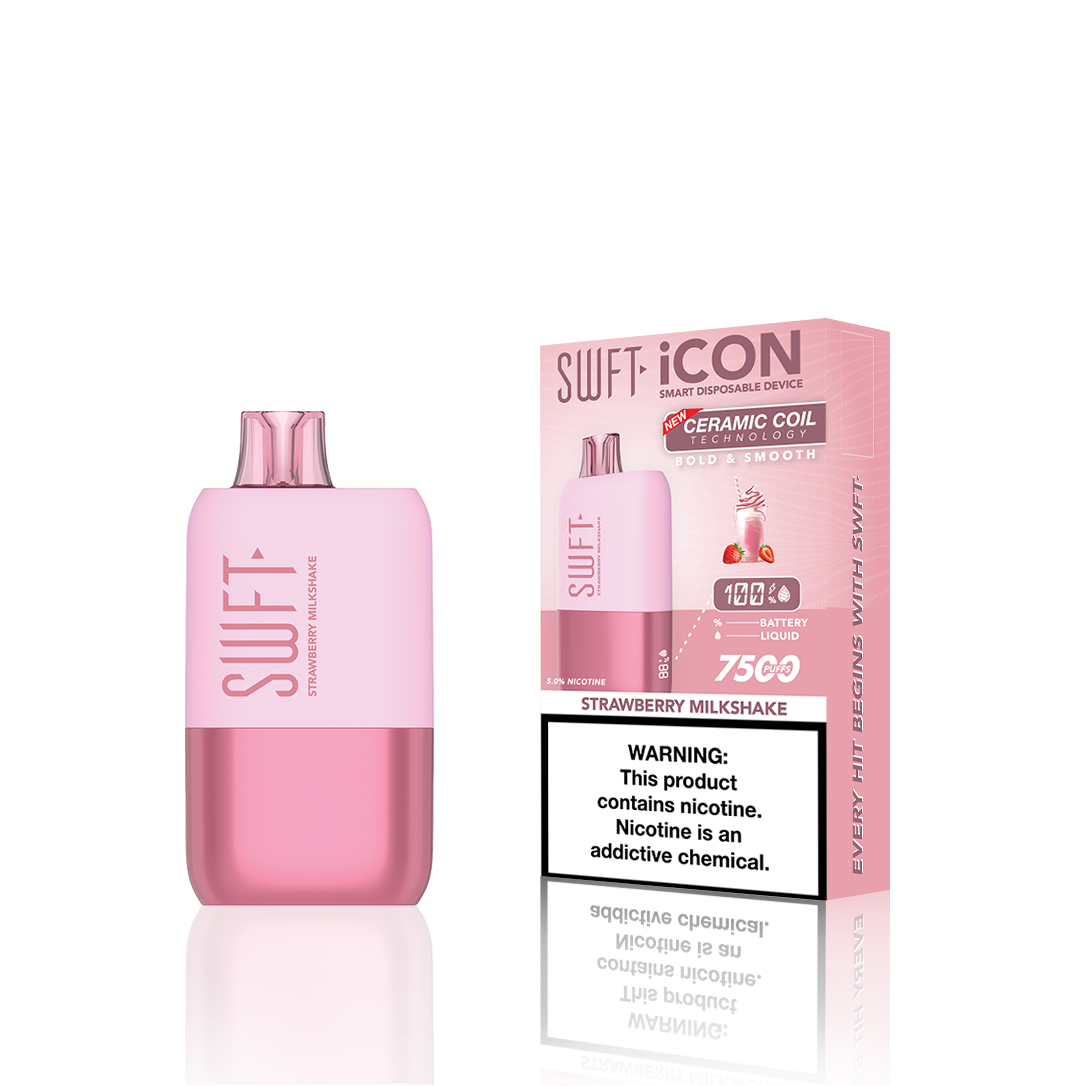 SWFT Icon Disposable | 7500 Puffs | 17mL | 5% Strawberry Milkshake with Packaging