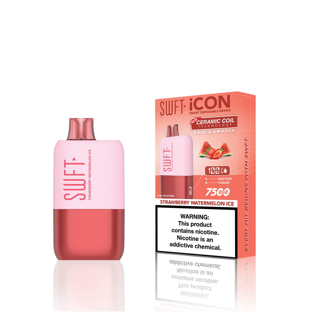 SWFT Icon Disposable | 7500 Puffs | 17mL | 5% Strawberry Watermelon Ice with Packaging