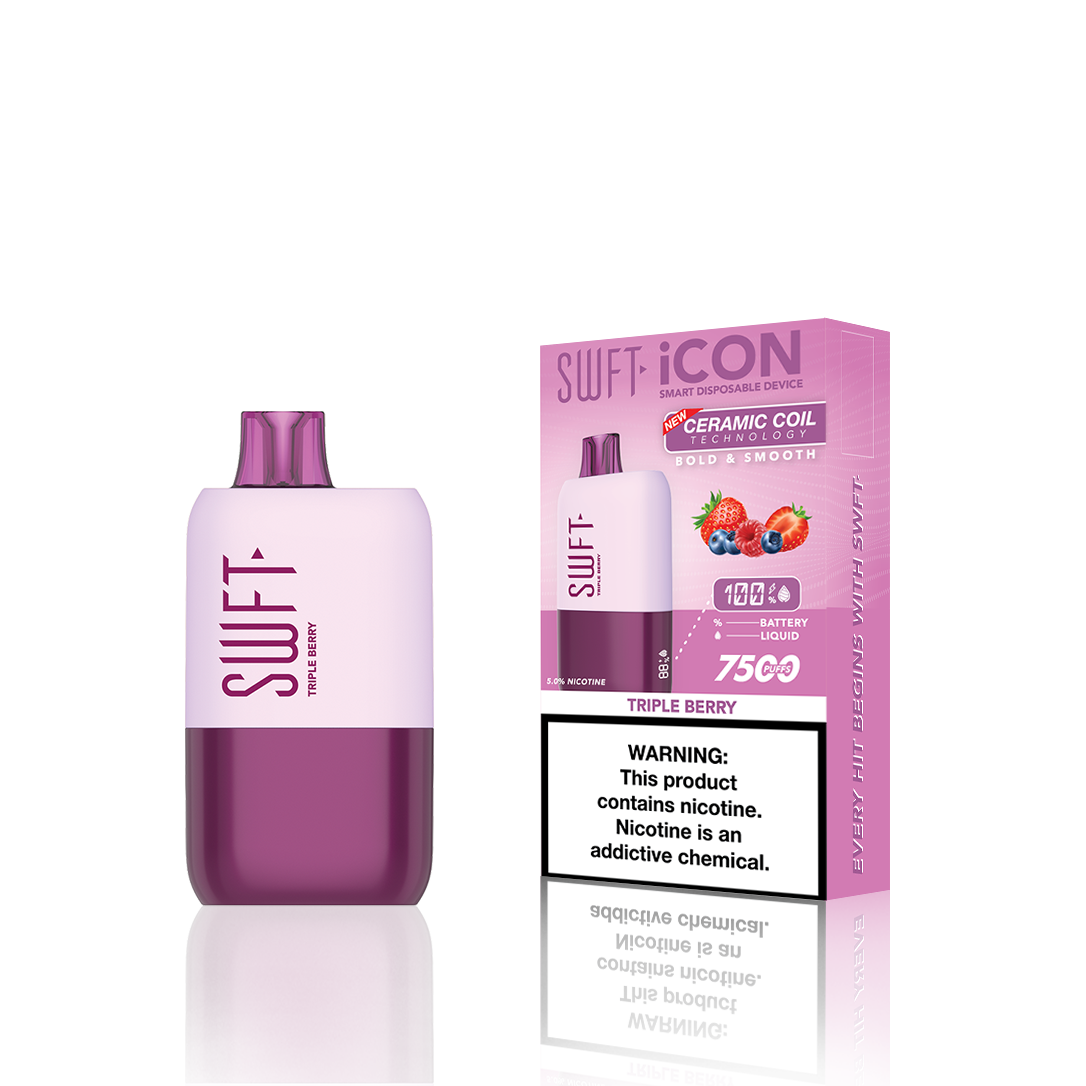 SWFT Icon Disposable | 7500 Puffs | 17mL | 5% Triple Berry with Packaging