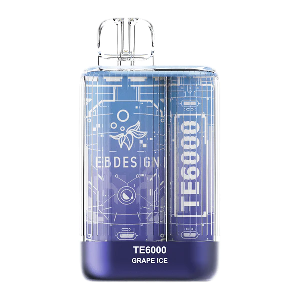 TE6000 (Non Branded EBDESIGN) 6000 Puffs 10.3mL 4% Disposable Grape Ice