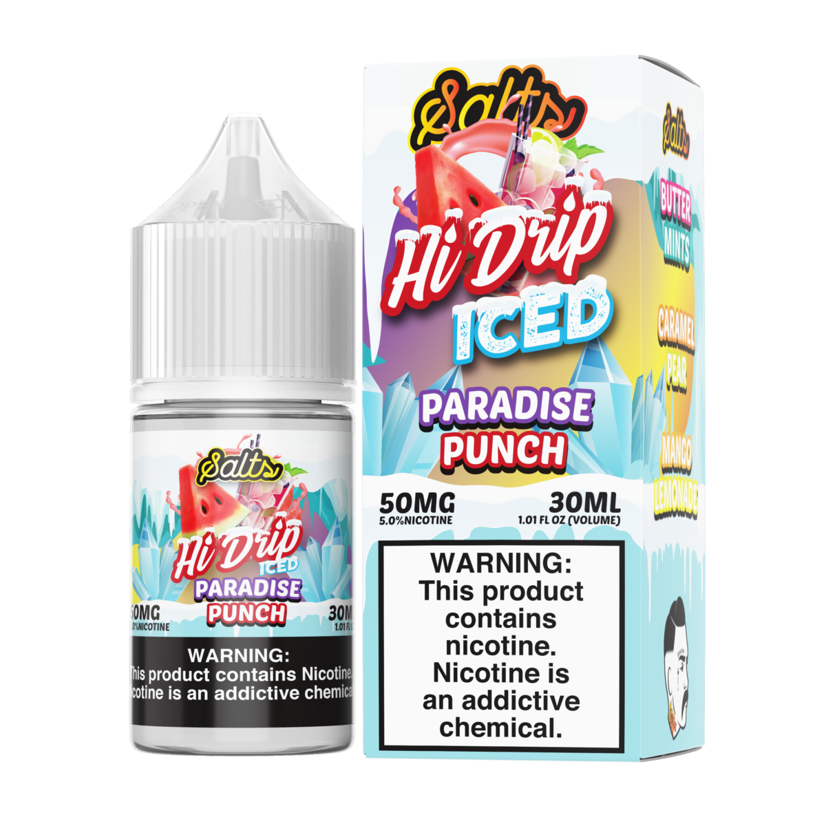 Paradise Punch Iced by Hi Drip Salts 30ML 50mg With Packaging