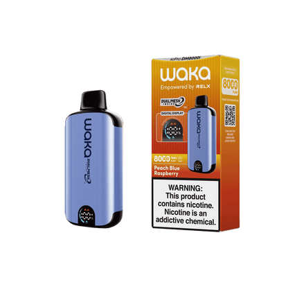 WAKA SoPro DM8000 17mL 8000 Puff Disposable Peach Blue Raspberry with packaging