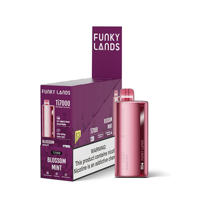 Funky Lands Ti7000 7000 Puff 12.8mL 40-50mg Disposable Blossom Mint with Packaging