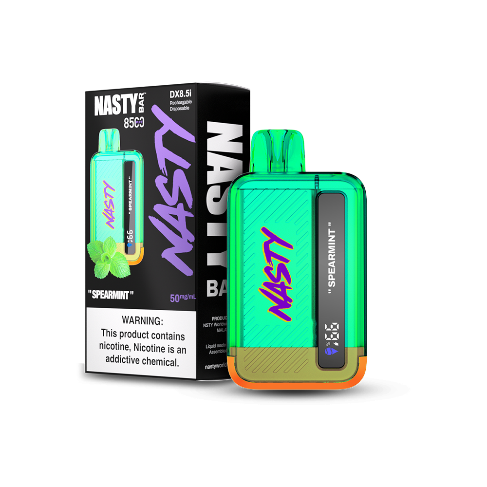 Nasty Bar Disposable 8500 Puffs 17mL 50mg Spearmint with packaging