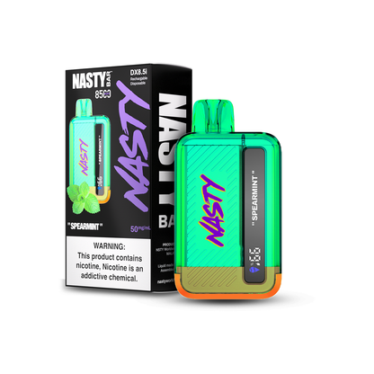 Nasty Bar Disposable 8500 Puffs 17mL 50mg Spearmint with packaging