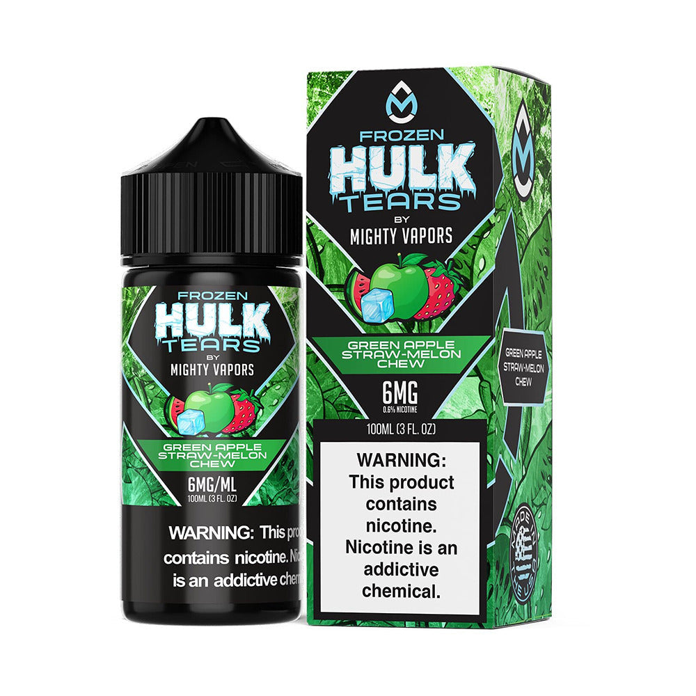 Frozen Green Apple | Mighty Vapors Hulk Tears | 100mL 6mg bottle with Packaging