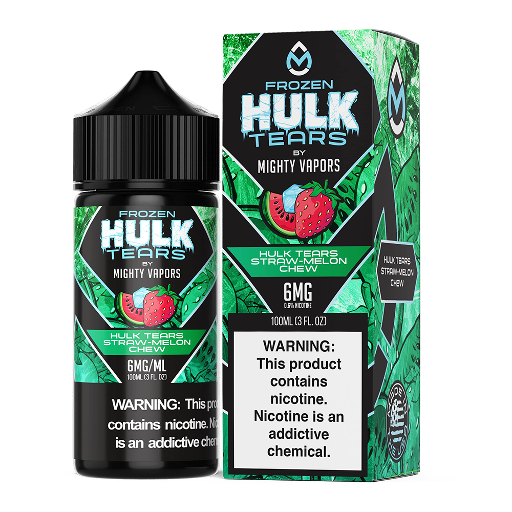 Frozen Hulk Tears | Mighty Vapors Hulk Tears | 100mL 6mg bottle with packaging