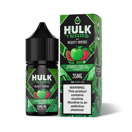 Green Apple | Mighty Vapors Hulk Tears Salts | 30mL 35mg bottle with Packaging