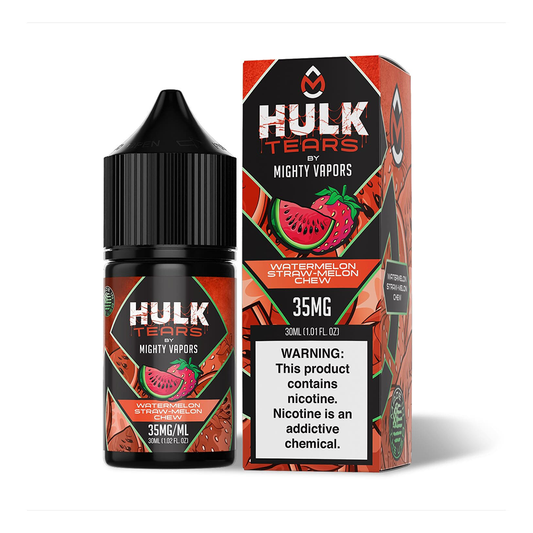 Watermelon by Mighty Vapors Hulk Tears Salt Series E-Liquid 30mL (Salt Nic) with Packaging