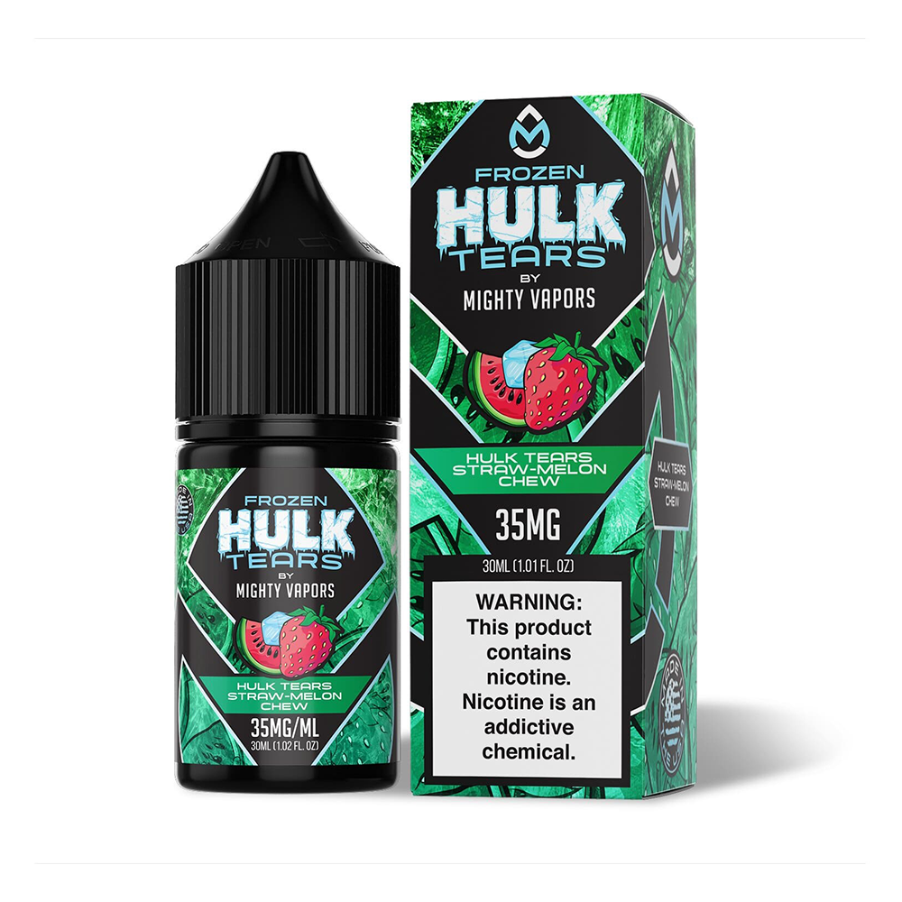 Frozen Hulk Tears by Mighty Vapors Hulk Tears Salt Series E-Liquid 30mL (Salt Nic) with Packaging