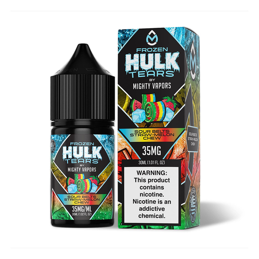 Frozen Sour Belts by Mighty Vapors Hulk Tears Salt Series E-Liquid 30mL (Salt Nic) with Packaging