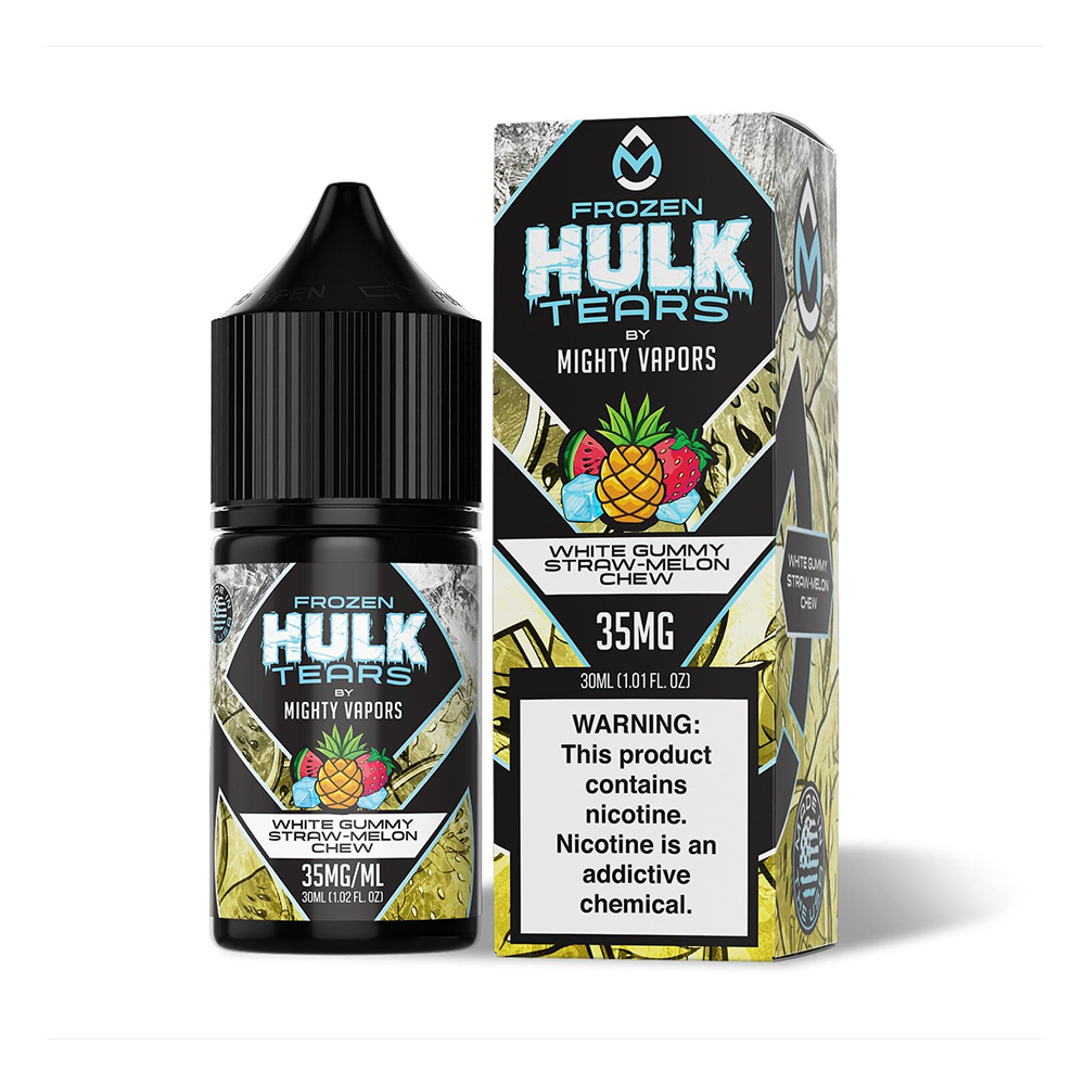 Frozen White Gummy by Mighty Vapors Hulk Tears Salt Series E-Liquid 30mL (Salt Nic) with Packaging