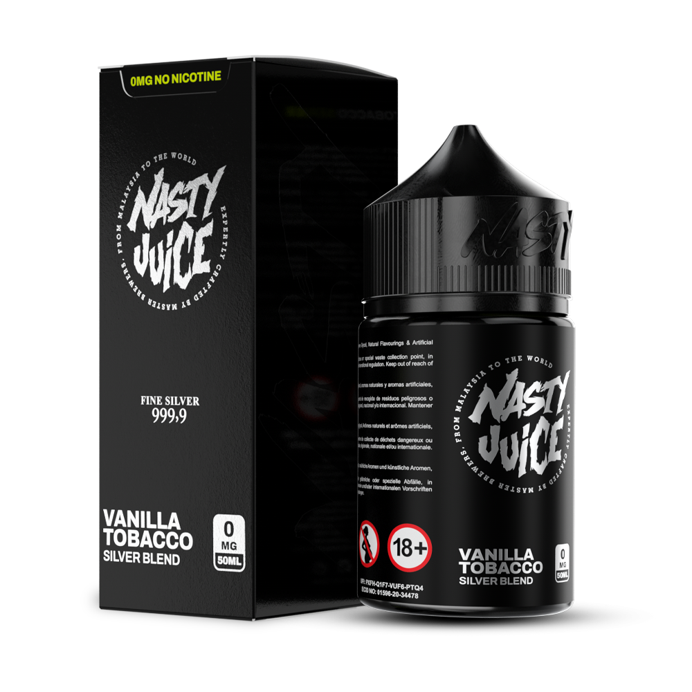 Silver Blend by Nasty Juice E-Liquid 60mL (Freebase) with packaging