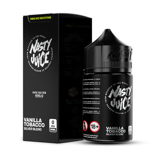 Silver Blend by Nasty Juice E-Liquid 60mL (Freebase) with packaging