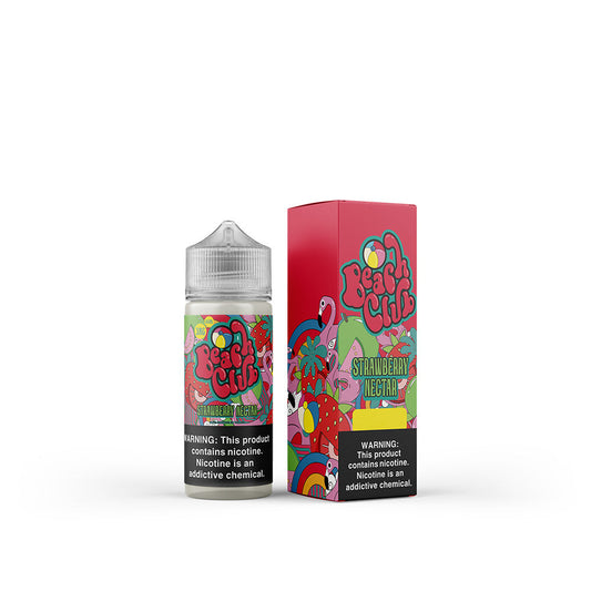 Strawberry Nectar by Beach Club E-Liquid 100mL (Freebase) with packaging