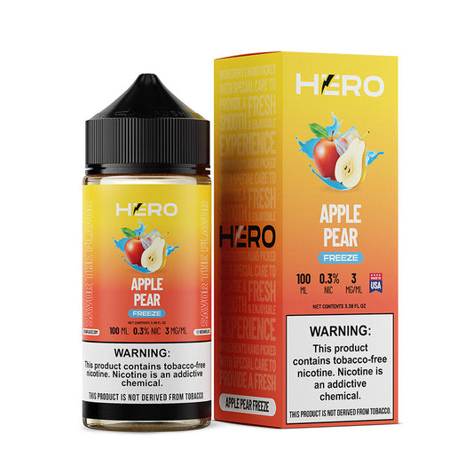 Apple Pear Freeze by Hero E-Liquid 100mL (Freebase) with packaging