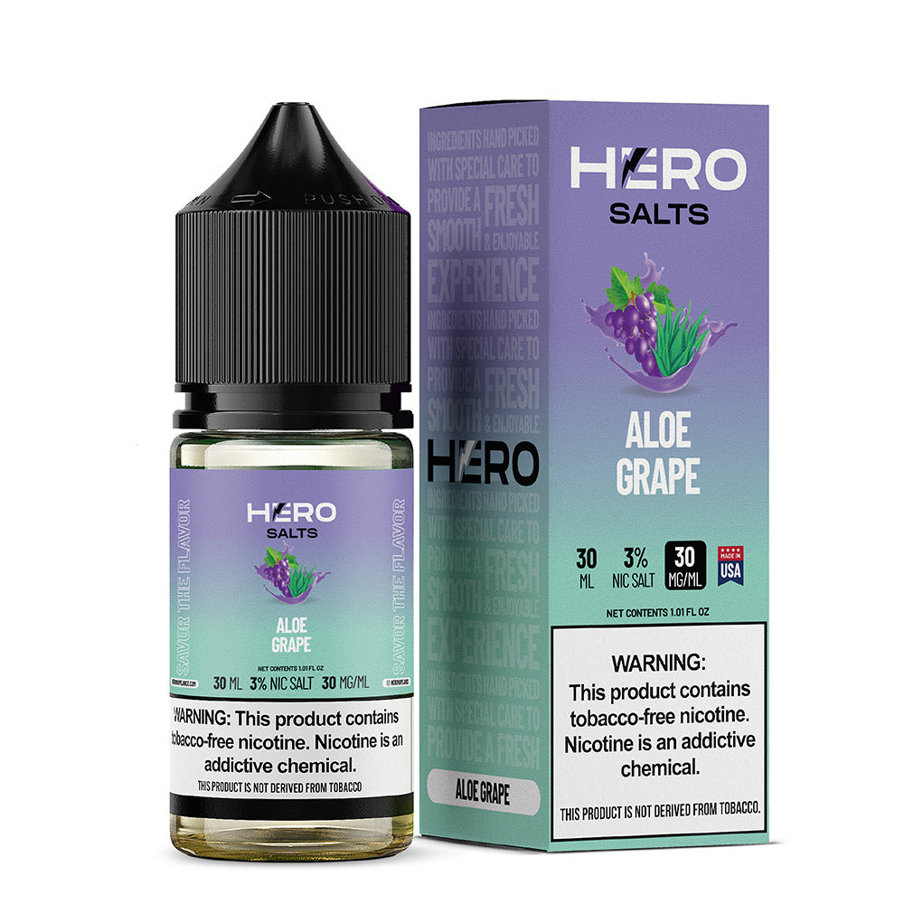 Aloe Grape by Hero E-Liquid 30mL (Salts) with packaging