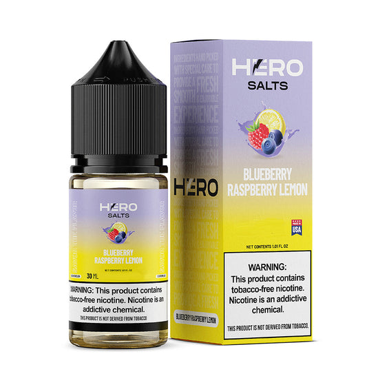 Blueberry Raspberry Lemon by Hero E-Liquid 30mL (Salts) with packaging